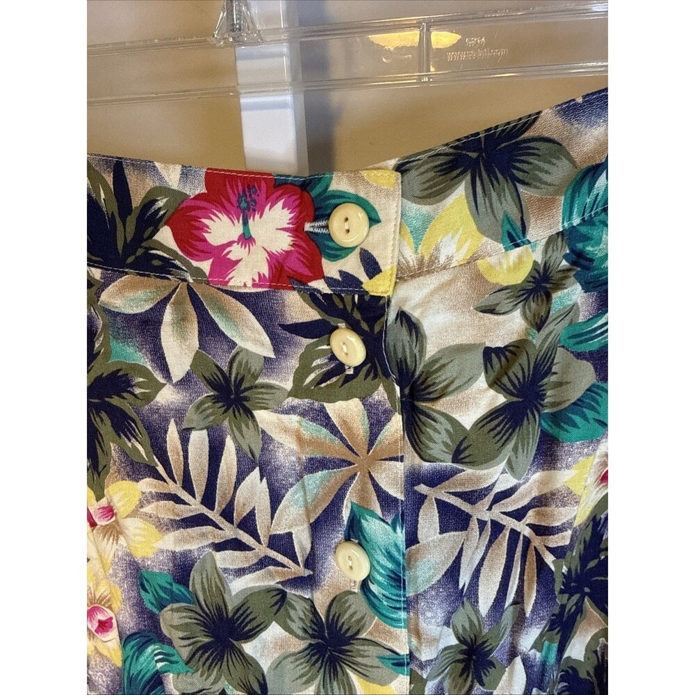 NEW W/tag Sag Harbor midi Skirt Plus size 2X Hunter Tropical Floral Print A Line - Picture 2 of 5